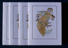 Load image into Gallery viewer, Barn Owl Card Pack (Set of 4) 4&quot; x 5&quot;