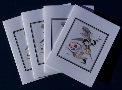 Black-capped Chickadee Card Pack (Set of 4) 4