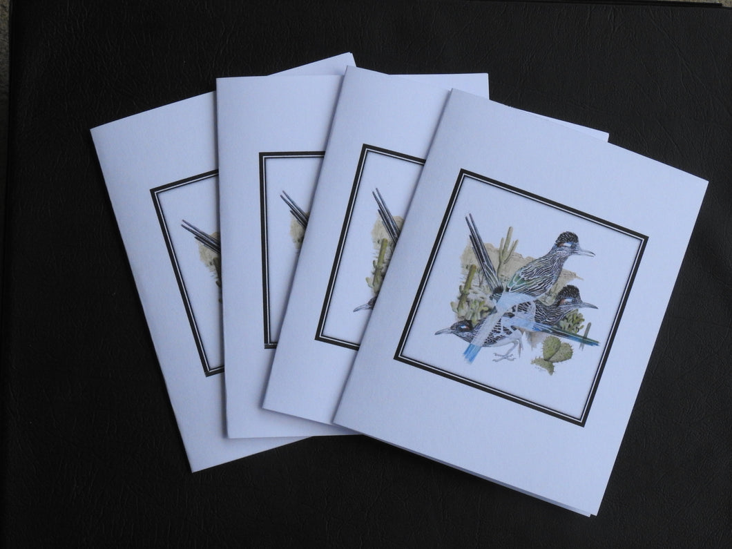 Roadrunner Note cards (set of four cards)