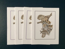 Load image into Gallery viewer, Great Horned Owl Card Pack (Set of 4) 4&quot; x 5&quot;