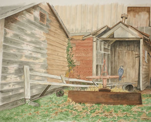 Merlin on the Farm (Original Watercolor) 22" x 28"
